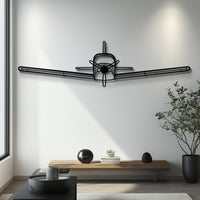 Tecnam Sierra Front Silhouette Metal Wall Art with Rotating Propeller - Interactive Light Sport Aircraft Decor - Pilot Gift - KAFMEKU0032