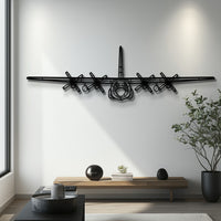 C-130H Hercules Military Transport Metal Wall Art with Rotating Propellers - Tactical Front Silhouette - Pilot & Veteran Gift - KAFMEKU0016