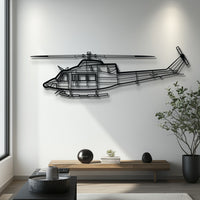 412EP Helicopter Metal Wall Art - Modern Aviation Silhouette Decor - Pilot & First Responder Gift - KAFMEKU0037