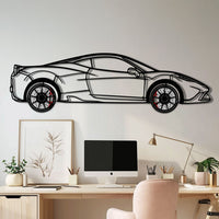 Ferrari 458 Speciale Metal Car Wall Art with Rotating Wheels - Track-Focused V8 Silhouette - Interactive Automotive Wall Decor - KAFMEKA125