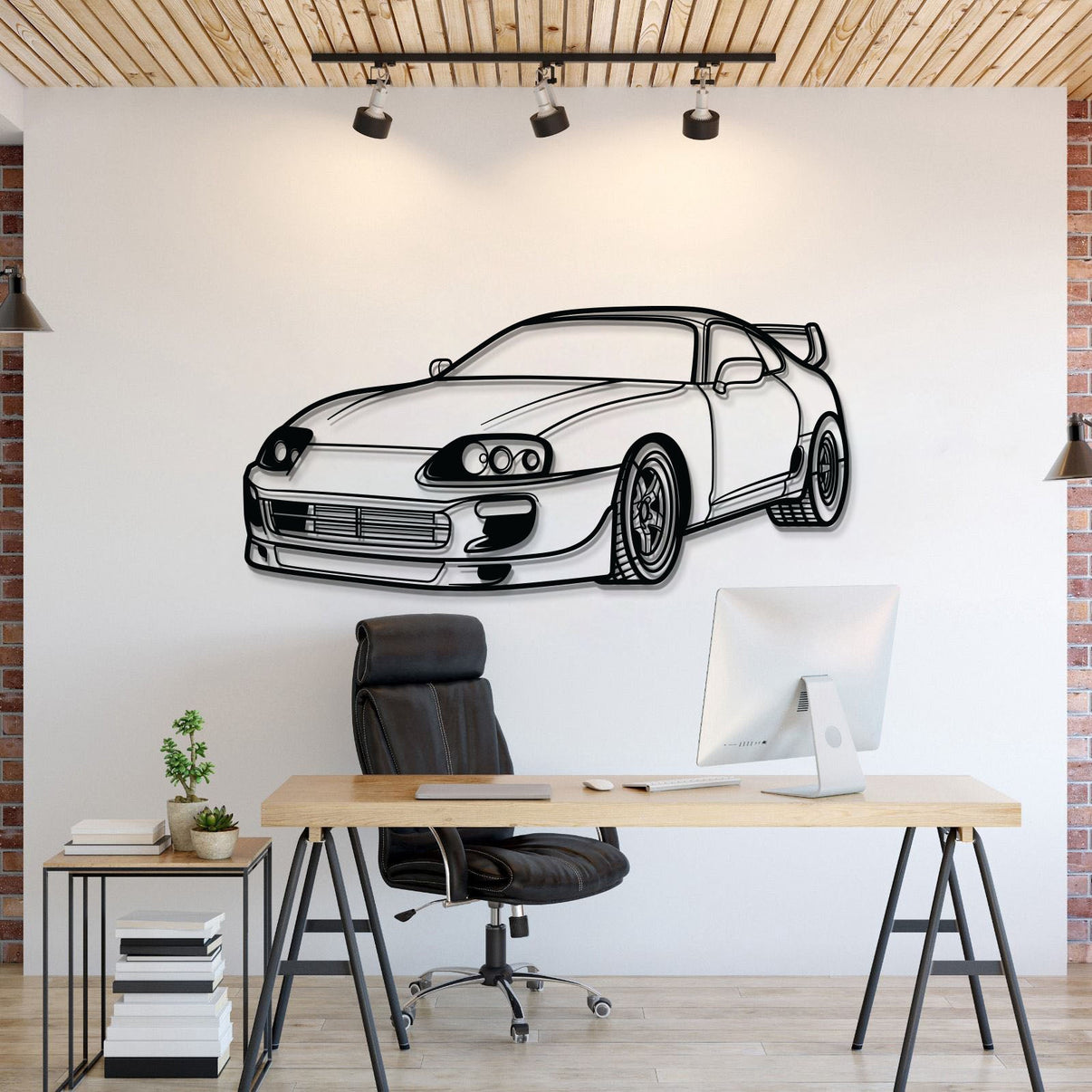 Toyota Supra MK4 perspective metal wall art – iconic JDM silhouette décor