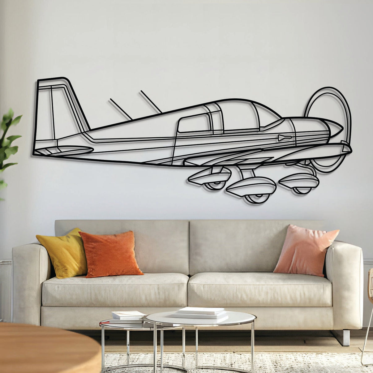 AA‑1 Lynx back angle metal aircraft wall art, laser‑cut 2 mm steel with matte powder coat and floating 3D effect