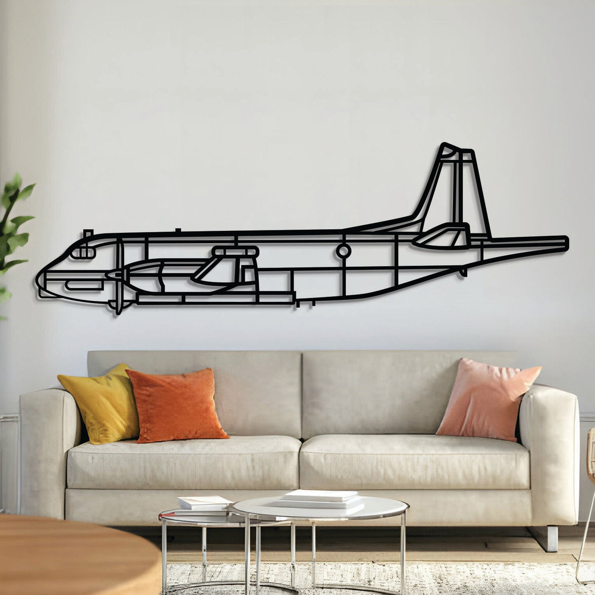 Atlantique 2 (Bréguet 1150) French maritime patrol aircraft wall art, laser-cut 2 mm steel with matte textured finish and 3D elevation