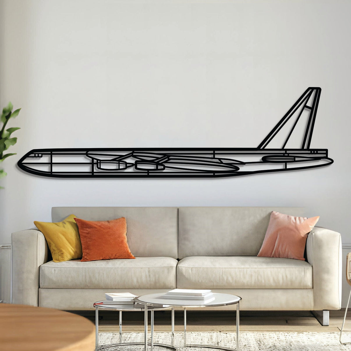 B‑52D Stratofortress strategic bomber wall art, laser‑cut 2 mm steel with matte textured finish and 3D elevation