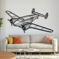 Beechcraft Model 18 Twin Beech vintage twin‑engine monoplane silhouette – laser‑cut 2 mm steel with textured matte powder‑coat finish, ready to hang