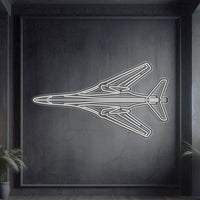 B-1B Lancer laser-cut 2 mm steel neon wall art with matte powder coat and 3D effect