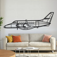 British Aerospace Jetstream 32 twin‑turboprop regional airliner silhouette – laser‑cut 2 mm steel, textured matte powder‑coat finish, ready to hang