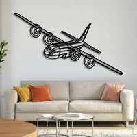 Lockheed C‑130H2 Hercules angle-view metal wall art, laser-cut 2 mm steel with matte textured finish and 3D elevation