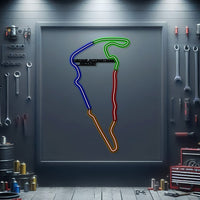 Virginia International Raceway metal neon race track wall art – laser‑cut steel décor for motorsport enthusiasts