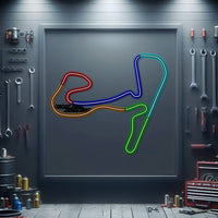 Zandvoort circuit metal neon race track wall art – laser‑cut 3 mm steel décor for motorsport fans