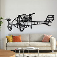 Caproni Ca.3 World War I Italian heavy bomber wall art, laser‑cut 2 mm steel with matte textured finish and dramatic 3D elevation