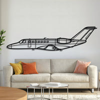 Cessna Citation CJ3+ light business jet silhouette — laser-cut black metal wall art with 3D floating effect