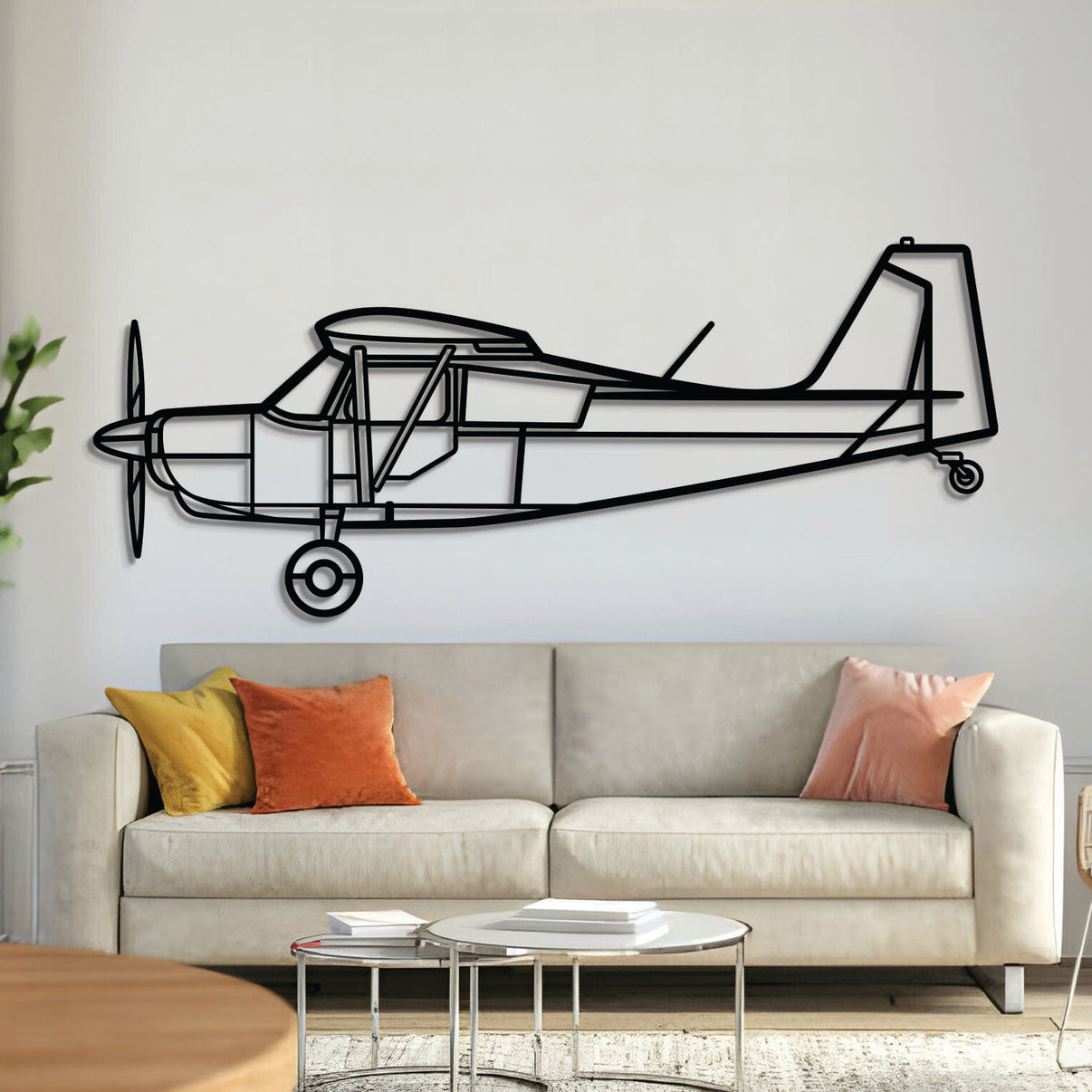 Citabria Explorer 7GCBC aerobatic trainer metal wall art, laser‑cut 2 mm steel with matte textured finish and 3D elevation