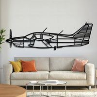 Commander 114A piston aircraft wall art, laser‑cut 2 mm steel with matte textured finish and 3D elevation