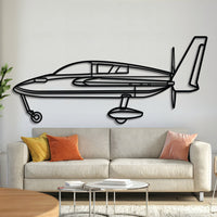 Cozy Mark IV homebuilt aircraft metal wall art, laser‑cut 2 mm steel with matte finish and 3D elevation effect