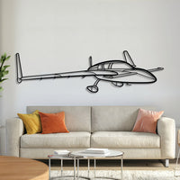 Laser‑cut matte‑finish Cozy MK IV homebuilt aircraft silhouette wall art in steel