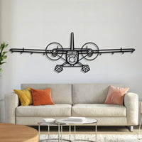 DHC‑6 Twin Otter metal aircraft wall art – laser‑cut 2 mm steel silhouette with matte textured finish and floating 3D effect