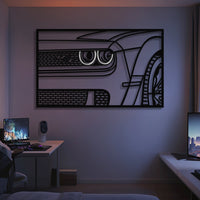 Dodge Challenger R/T front view metal neon frame wall art