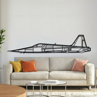 F‑5 Metal Aircraft Wall Art in 2 mm laser‑cut steel with matte powder‑coated textured finish and 3D elevation screws