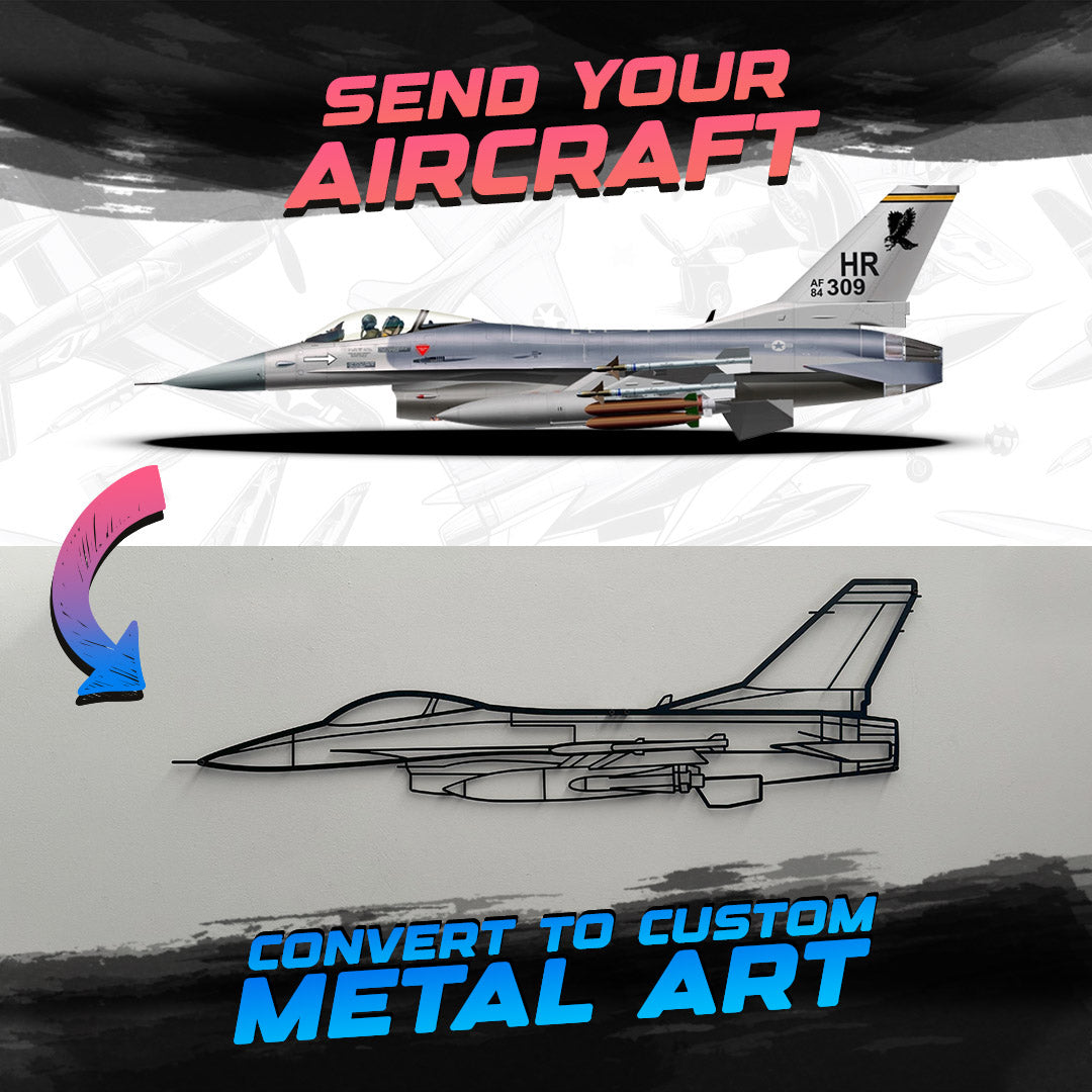 Custom aircraft silhouette metal wall art, laser-cut 2 mm textured steel with matte finish