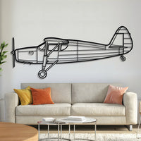 Fairchild 24R Argus III (UC‑61K) high‑wing utility aircraft silhouette – laser‑cut 2 mm steel, textured matte powder‑coat finish, ready to hang