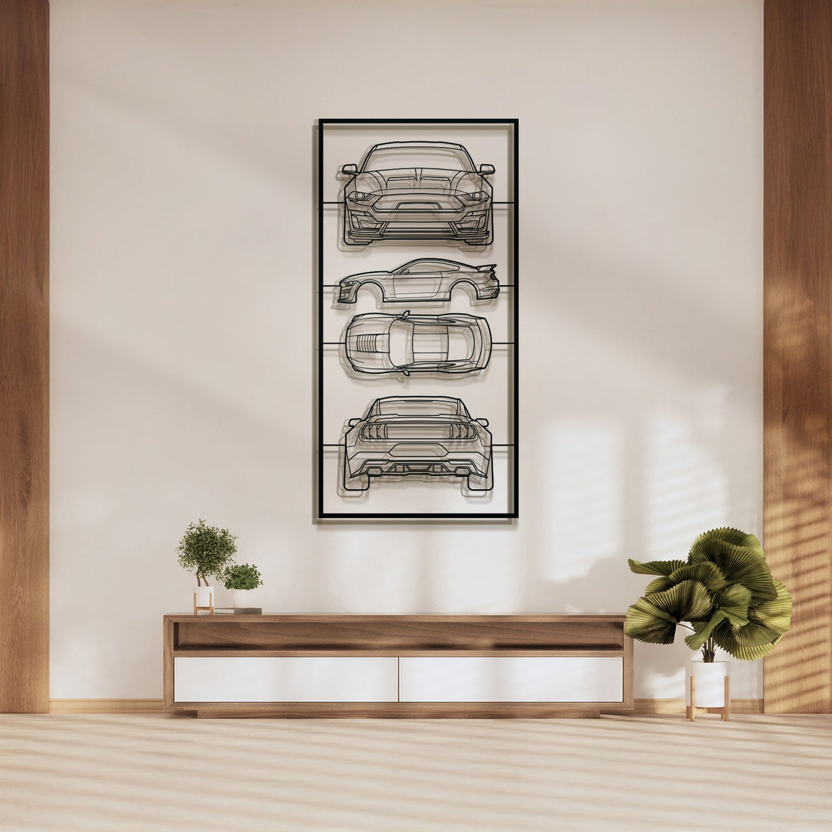 2019 Mustang Shelby GT500 quad profile metal frame silhouette wall art