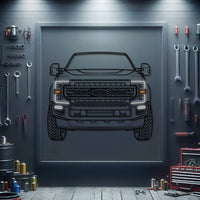 2020 Ford F‑250 Tremor front view metal neon car wall art – laser‑cut steel décor for off‑road truck enthusiasts