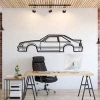 1988 Ford Mustang GT Hatchback Metal Wall Art Silhouette Classic Pony Decor