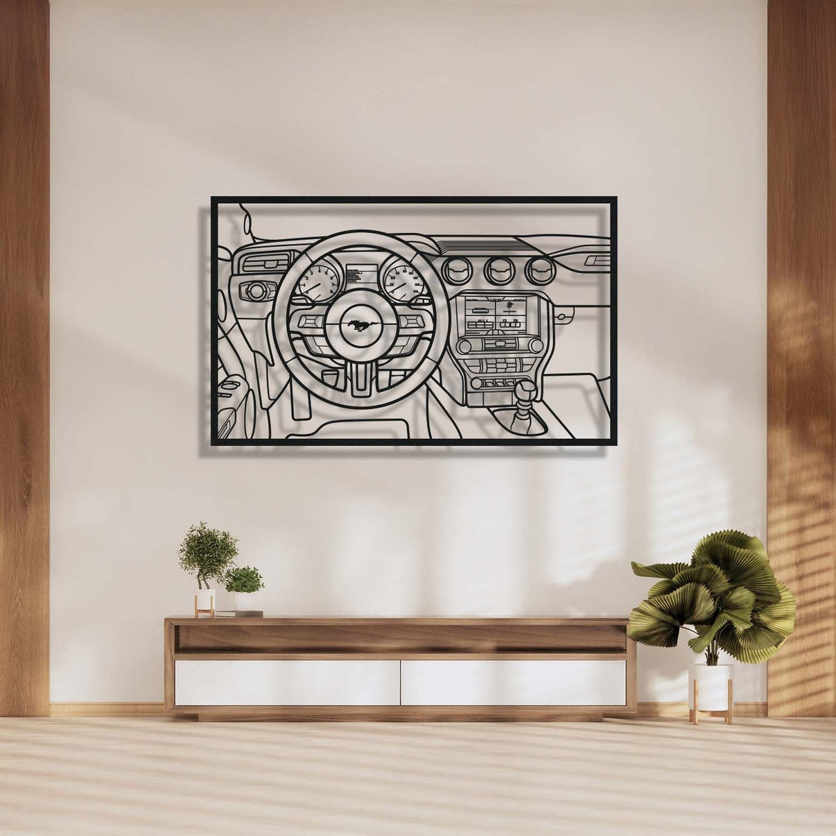Ford Mustang GT S550 driver’s cockpit metal frame wall art