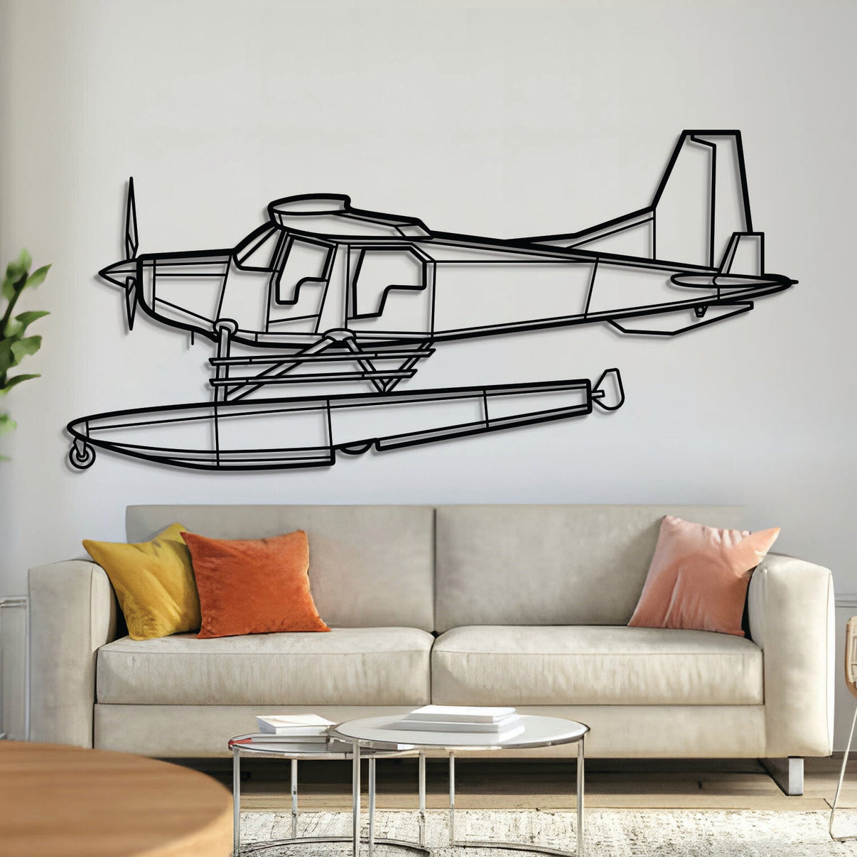 Found Aircraft FBA‑2C2 Bush Hawk XP rugged bush plane silhouette – laser‑cut 2 mm steel, textured matte powder‑coat finish, ready to hang