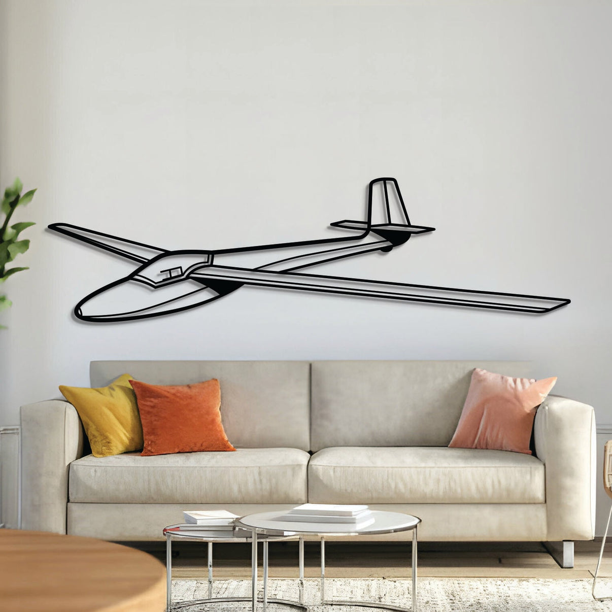 201 Standard Libelle metal aircraft wall art, laser-cut 2 mm textured steel with matte powder-coated finish