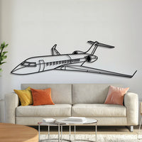 Global Express XRS metal aircraft wall art, laser-cut 2 mm steel with matte powder coat and floating 3D effect