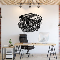 GM 6.2 L LS3 V8 engine block metal wall art silhouette
