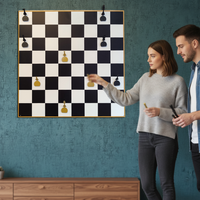 Magnetic Wall Chess Game – Modern Metal Wall Art - KAFWGA011