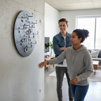 Minimalist Hookey Wall Game – Matte Black Metal Art -KAFWGA007