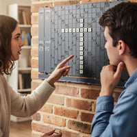 Wall-Mounted Word Tile Game – Modern Metal Word Art Board- KAFWGA012