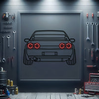 Nissan Skyline GT‑R R32 rear view metal neon wall art – laser‑cut steel décor honoring the original Godzilla supercar
