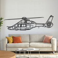 H160 metal aircraft wall art in 2 mm laser‑cut steel with matte powder‑coated textured finish and 1 cm elevation screws for a sleek floating 3D effect