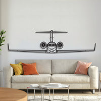 IV Front metal aircraft wall art in 2 mm laser‑cut steel with matte powder‑coated textured finish and 3D elevation screws