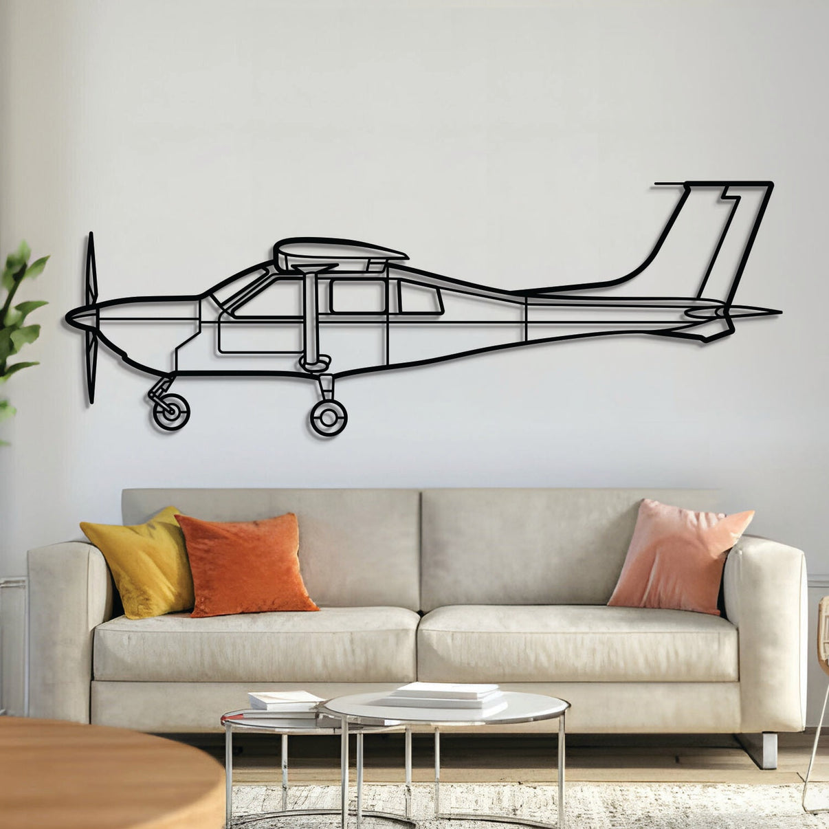 J500 aircraft silhouette metal wall art – laser‑cut 2 mm steel with textured matte powder‑coat finish, ready to hang