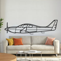 Lancair IV‑P metal aircraft wall art in 2 mm laser‑cut steel with matte powder‑coated textured finish and 3D elevation screws