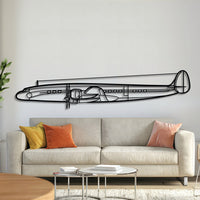 Lockheed Constellation quadruple‑engine airliner silhouette – laser‑cut 2 mm steel, textured matte powder‑coat finish, ready to hang