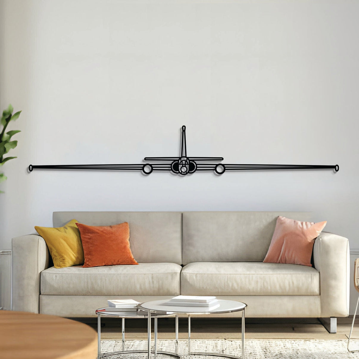 U‑2 Dragon Lady front metal aircraft wall art, laser‑cut 2 mm steel with matte powder coat and floating 3D effect