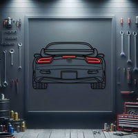 Mazda RX‑7 (FD) rear view metal neon car wall art – laser‑cut steel décor for iconic rotary sports car fans