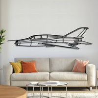 MiG-21 Fishbed metal aircraft wall art, laser-cut 2 mm textured steel with matte finish