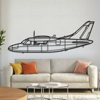 Mitsubishi MU‑2K twin‑turboprop high‑wing aircraft silhouette – laser‑cut 2 mm steel with textured matte powder‑coat finish, ready to hang