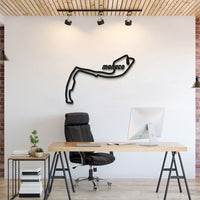 Metal circuit wall art featuring Monaco Formula 1 track enhancing garage décor