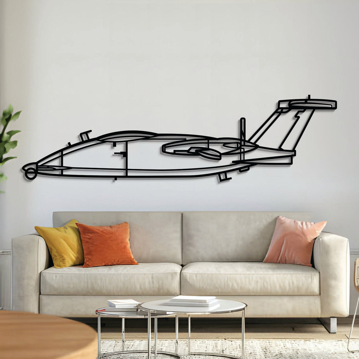 P.1HH HammerHead metal aircraft wall art, laser-cut 2 mm steel with matte textured finish and 3D elevation