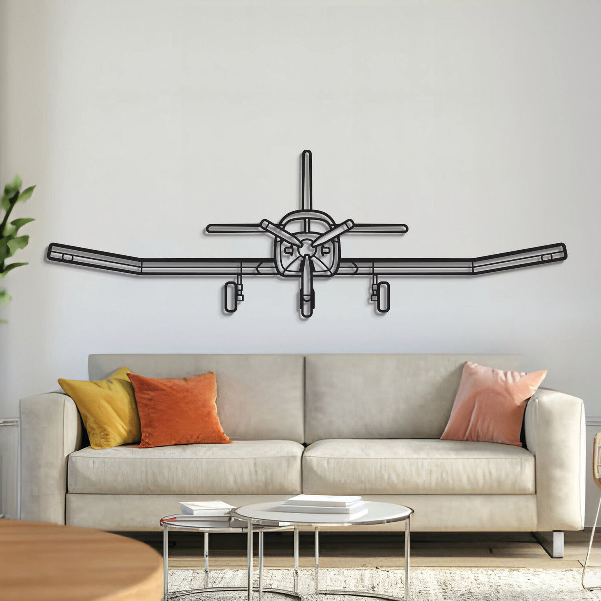PAC 750XL XSTOL utility aircraft silhouette – laser‑cut 2 mm steel, hand‑polished and matte powder‑coat finish, ready to hang