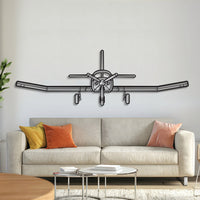 PAC 750XL XSTOL utility aircraft silhouette – laser‑cut 2 mm steel, hand‑polished and matte powder‑coat finish, ready to hang